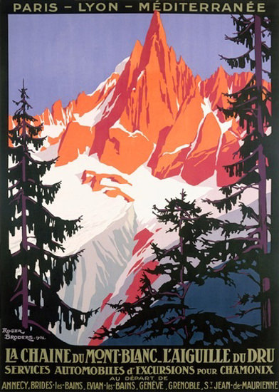 La Chaine De Mont-Blanc Chamonix R Broders | Vintage Travel Posters 1891-1970
