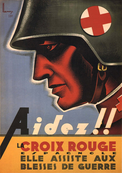 La Croix Rouge Espagnole Spain Espana | Vintage War Propaganda Posters 1891-1970