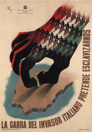 La Garra Del Invasor Italiano Pretende Espana | Vintage War Propaganda Posters 1891-1970