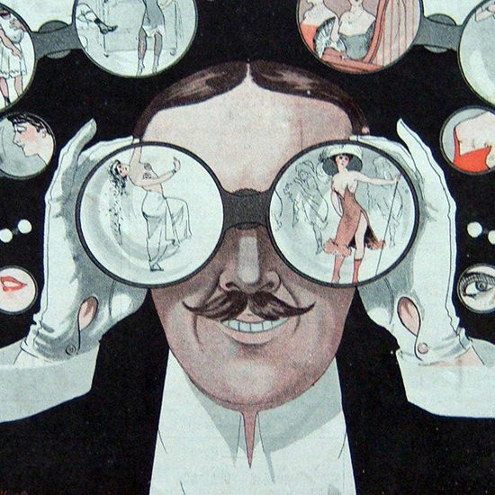 La Vie Parisienne 1910 Au Theatre Georges Leonnec crop | Best of Vintage Cover Art 1900-1970