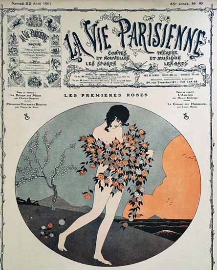 La Vie Parisienne 1911 Les Premieres Roses Sex Appeal | Sex Appeal Vintage Ads and Covers 1891-1970