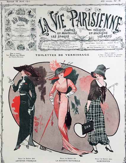 La Vie Parisienne 1911 Vernissage Georges Leonnec | La Vie Parisienne Erotic Magazine Covers 1910-1939