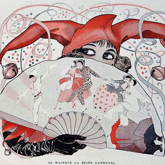 La Vie Parisienne 1913 La Reine Carnaval Georges Leonnec crop | Best of Vintage Cover Art 1900-1970