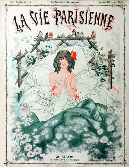 La Vie Parisienne 1914 Le Printemps Se Reveille Cheri Herouard | La Vie Parisienne Erotic Magazine Covers 1910-1939