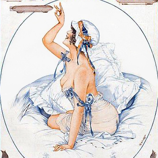 La Vie Parisienne 1915 Epoussette Son Ciel De Lit Cheri Herouard crop | Best of Vintage Cover Art 1900-1970
