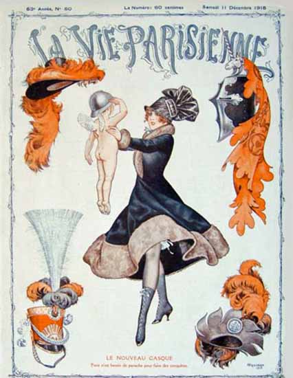 La Vie Parisienne 1915 Le Nouveau Casque Cheri Herouard | La Vie Parisienne Erotic Magazine Covers 1910-1939