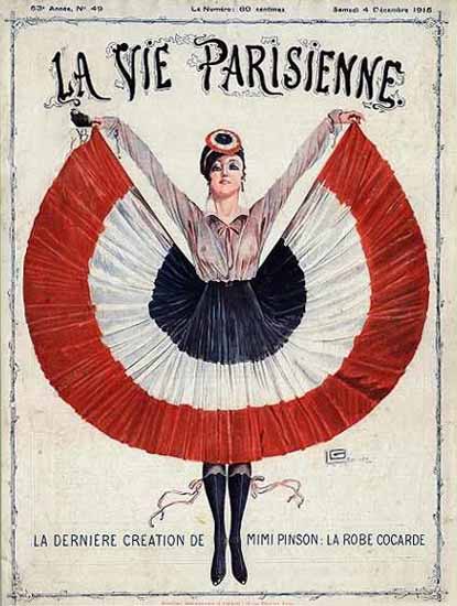 La Vie Parisienne 1915 Mimi Pinson La Robe Cocarde Georges Leonnec | La Vie Parisienne Erotic Magazine Covers 1910-1939