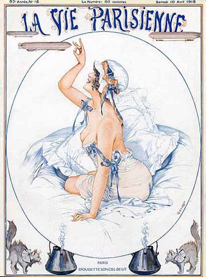 La Vie Parisienne 1915 Paris Epoussette Son Ciel De Lit Cheri Herouard | La Vie Parisienne Erotic Magazine Covers 1910-1939