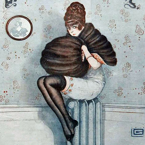 La Vie Parisienne 1916 La Crise Du Chauffage Georges Leonnec crop | Best of 1891-1919 Ad and Cover Art