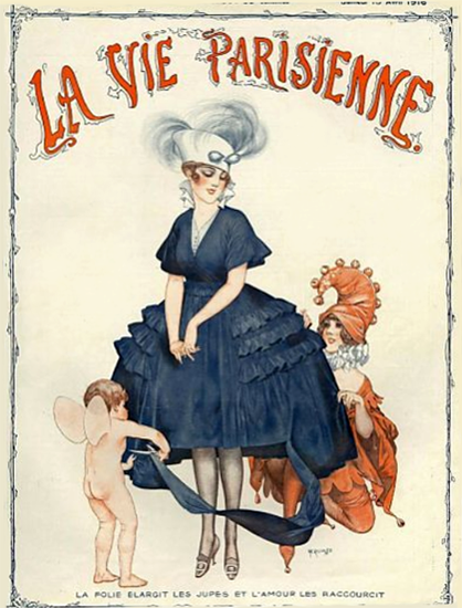 La Vie Parisienne 1916 La Folie Elargit Les Jupes Cheri Herouard | La Vie Parisienne Erotic Magazine Covers 1910-1939