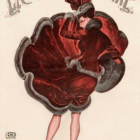 La Vie Parisienne 1916 Une Coup De Vent Georges Leonnec crop | Best of Vintage Cover Art 1900-1970