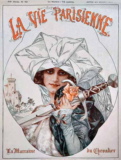 La Vie Parisienne 1917 La Marraine Du Chevalier Cheri Herouard | La Vie Parisienne Erotic Magazine Covers 1910-1939