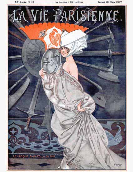 La Vie Parisienne 1917 Le Casque D Un Poilu De 1417 Cheri Herouard | La Vie Parisienne Erotic Magazine Covers 1910-1939