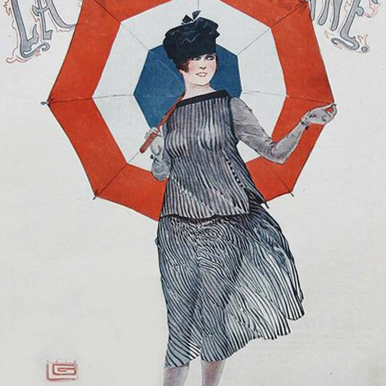 La Vie Parisienne 1917 Un En-Tout-Cas De Saison Georges Leonnec crop | Best of Vintage Cover Art 1900-1970