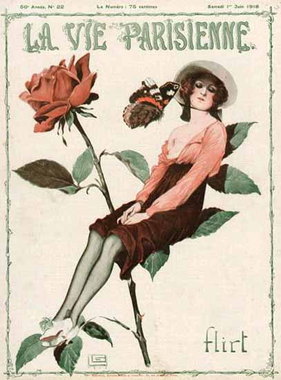 La Vie Parisienne 1918 Flirt Georges Leonnec | La Vie Parisienne Erotic Magazine Covers 1910-1939