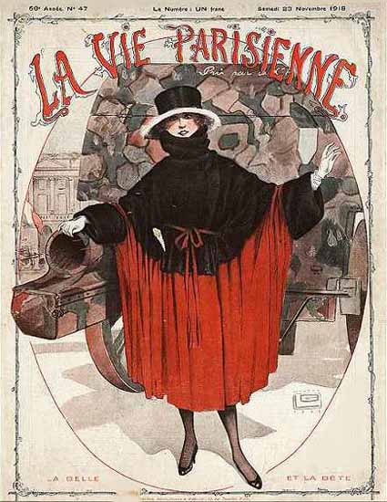 La Vie Parisienne 1918 La Belle Et La Bete Georges Leonnec | La Vie Parisienne Erotic Magazine Covers 1910-1939