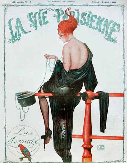 La Vie Parisienne 1918 La Perruche Georges Leonnec | La Vie Parisienne Erotic Magazine Covers 1910-1939