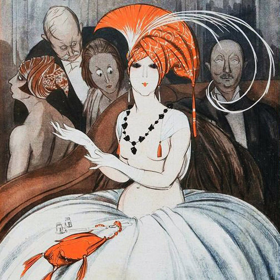 La Vie Parisienne 1919 Communique Mondain Armand Vallee crop | Best of Vintage Cover Art 1900-1970