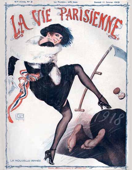 La Vie Parisienne 1919 La Nouvelle Annee Georges Leonnec | La Vie Parisienne Erotic Magazine Covers 1910-1939