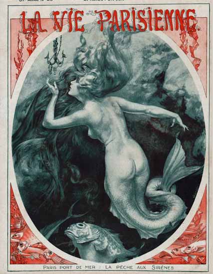La Vie Parisienne 1919 La Peche Aux Sirenes Cheri Herouard | La Vie Parisienne Erotic Magazine Covers 1910-1939