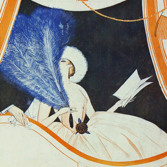 La Vie Parisienne 1920 Derriere Un Eventail crop | Best of 1920s Ad and Cover Art