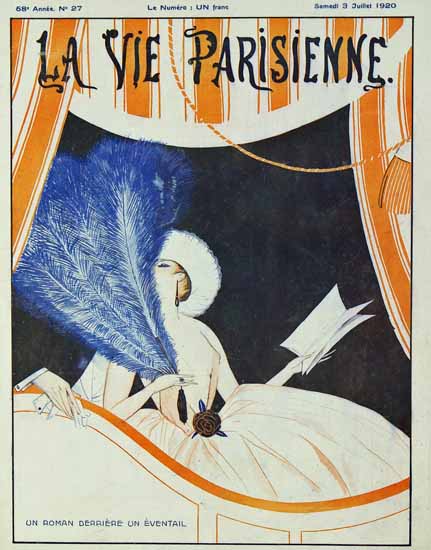 La Vie Parisienne 1920 Derriere Un Eventail | La Vie Parisienne Erotic Magazine Covers 1910-1939