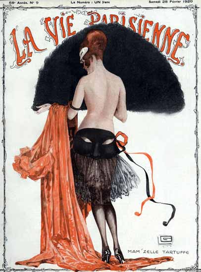 La Vie Parisienne 1920 Nude MamZelle Tartuffe Georges Leonnec | La Vie Parisienne Erotic Magazine Covers 1910-1939