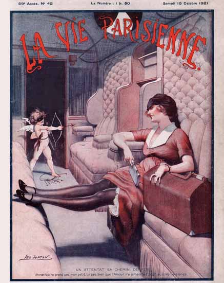 La Vie Parisienne 1921 Attentat En Chemin De Fer Leo Fontan | La Vie Parisienne Erotic Magazine Covers 1910-1939