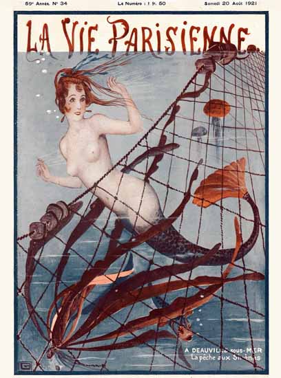 La Vie Parisienne 1921 Deauville Georges Leonnec Sex Appeal | Sex Appeal Vintage Ads and Covers 1891-1970