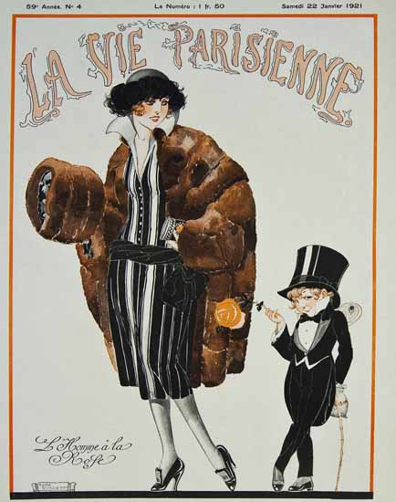 La Vie Parisienne 1921 L Homme A La Rose Rene Vincent | La Vie Parisienne Erotic Magazine Covers 1910-1939