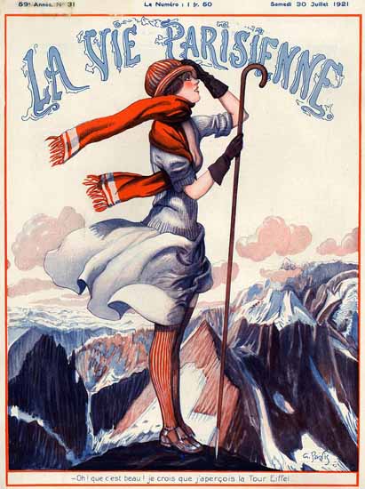 La Vie Parisienne 1921 La Tour Eiffel Georges Pavis | La Vie Parisienne Erotic Magazine Covers 1910-1939