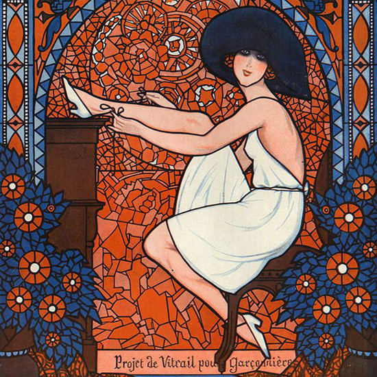 La Vie Parisienne 1921 Projet De Vitrail Armand Vallee crop | Best of 1920s Ad and Cover Art