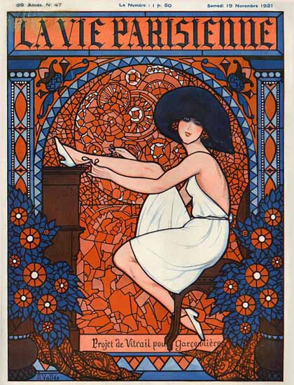 La Vie Parisienne 1921 Projet De Vitrail Armand Vallee | La Vie Parisienne Erotic Magazine Covers 1910-1939