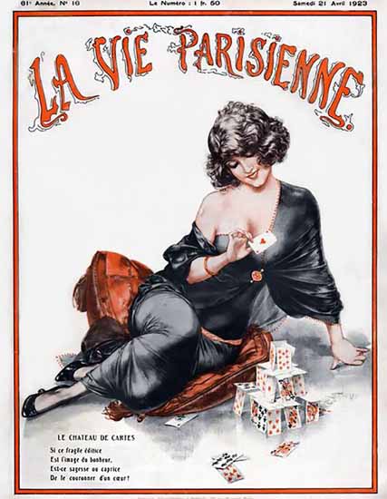 La Vie Parisienne 1923 Le Chateau De Cartes Cheri Herouard | La Vie Parisienne Erotic Magazine Covers 1910-1939