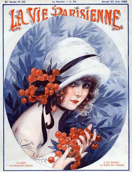La Vie Parisienne 1923 Les Cerises Maurice Milliere | La Vie Parisienne Erotic Magazine Covers 1910-1939