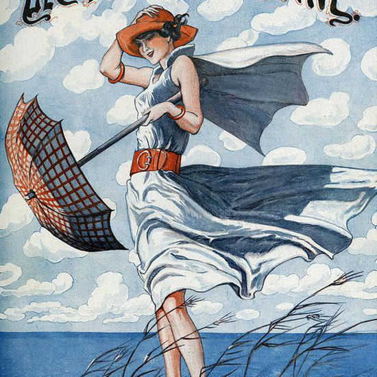 La Vie Parisienne 1923 Un Femme A La Mer Georges Pavis crop | Best of 1920s Ad and Cover Art