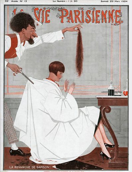 La Vie Parisienne 1924 La Revanche De Samson Georges Leonnec | La Vie Parisienne Erotic Magazine Covers 1910-1939