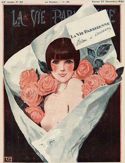 La Vie Parisienne 1924 Le Bouquet Georges Leonnec | La Vie Parisienne Erotic Magazine Covers 1910-1939
