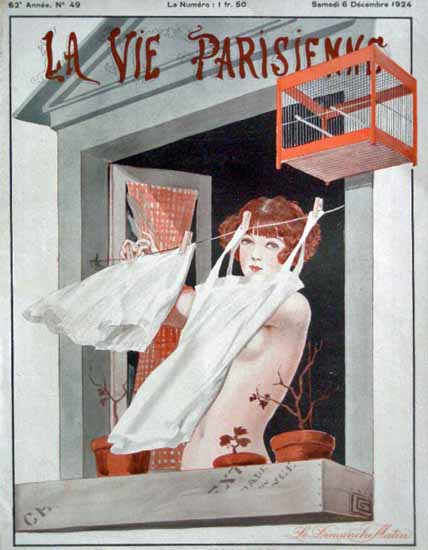 La Vie Parisienne 1924 Le Dimanche Matin Georges Leonnec | La Vie Parisienne Erotic Magazine Covers 1910-1939