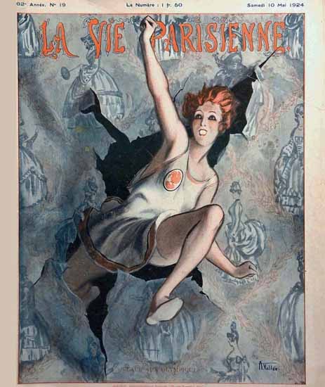La Vie Parisienne 1924 Place Aux Olympiques Armand Vallee | La Vie Parisienne Erotic Magazine Covers 1910-1939