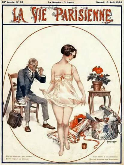 La Vie Parisienne 1925 Aout 15 Cheri Herouard | La Vie Parisienne Erotic Magazine Covers 1910-1939