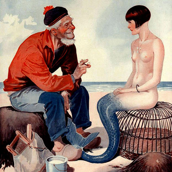 La Vie Parisienne 1925 Conseils A La Nouvelle Georges Leonnec crop | Best of 1920s Ad and Cover Art