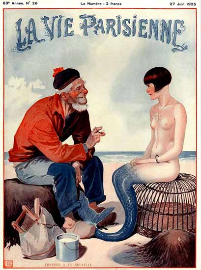 La Vie Parisienne 1925 Conseils A La Nouvelle Georges Leonnec | La Vie Parisienne Erotic Magazine Covers 1910-1939