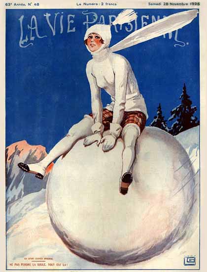 La Vie Parisienne 1925 Ne Pas Perdre La Boule Georges Leonnec | La Vie Parisienne Erotic Magazine Covers 1910-1939