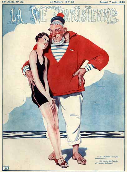 La Vie Parisienne 1926 Aout 7 Georges Leonnec | La Vie Parisienne Erotic Magazine Covers 1910-1939