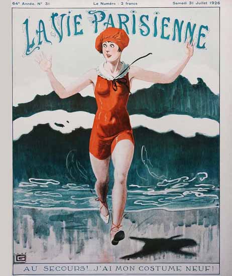 La Vie Parisienne 1926 Au Secours Georges Leonnec | La Vie Parisienne Erotic Magazine Covers 1910-1939