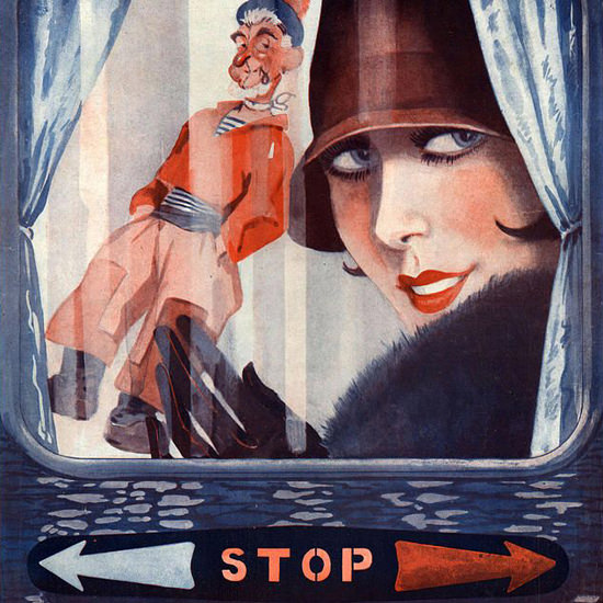 La Vie Parisienne 1927 Attention Georges Leonnec crop | Best of Vintage Cover Art 1900-1970