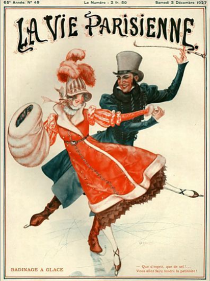 La Vie Parisienne 1927 Badinage A Glace Cheri Herouard | La Vie Parisienne Erotic Magazine Covers 1910-1939