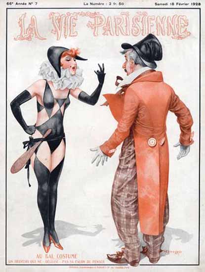 La Vie Parisienne 1928 Au Bal Costume Cheri Herouard | La Vie Parisienne Erotic Magazine Covers 1910-1939