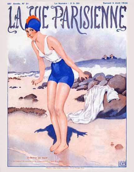 La Vie Parisienne 1928 Suzette Au Bain Georges Leonnec | La Vie Parisienne Erotic Magazine Covers 1910-1939